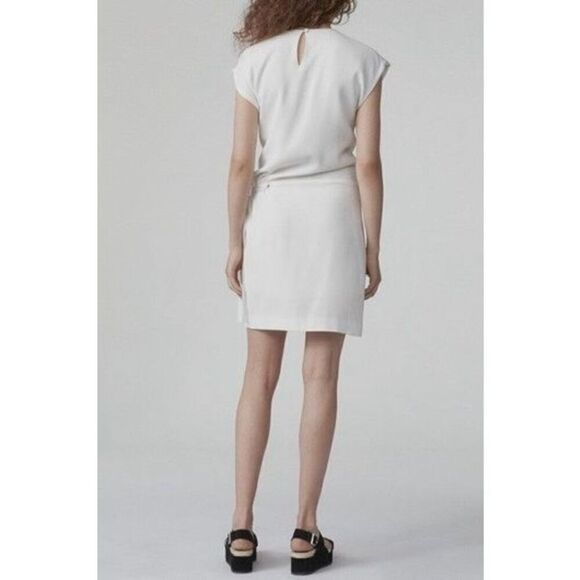 NWOT Rag & Bone Etta Silk Blend Side Tie Capped Sleeve White Knee Length Dress S - Picture 2 of 11